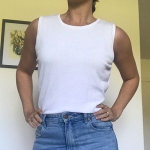 Calvin Klein white knit shell tank top